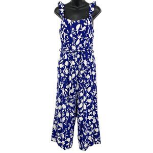 Sugarlips Women Jumpsuit Pant Small Floral Jumpsuit Square Neck Zip Closer EUC